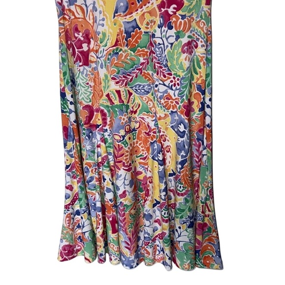 Lauren Ralph Lauren Sleeveless Multicolor Floral Print Fit Flare Dress Petite S - Picture 3 of 6